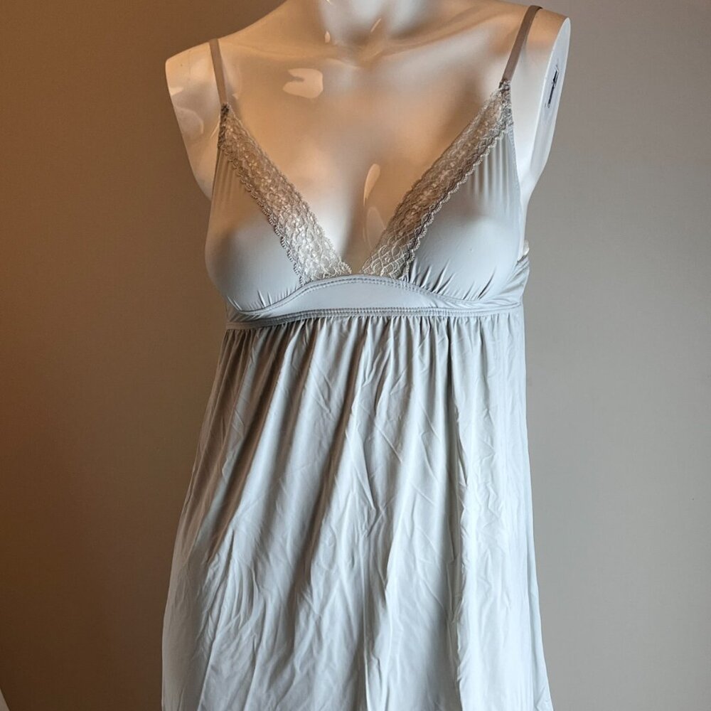 Samantha Chang Babydoll Women's Sexy Lingerie Gray Mist Slip Dress